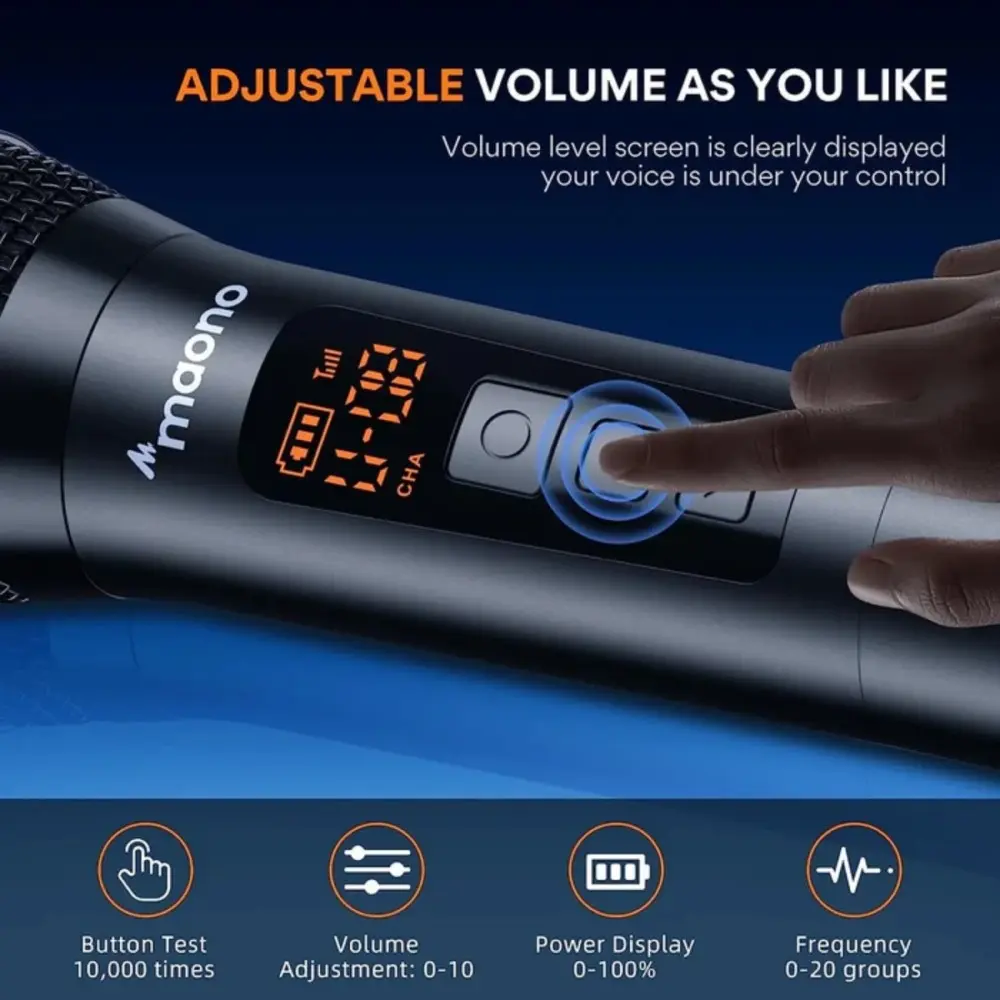 Bafle Activo de 8" con 2 Microfonos Inalambricos