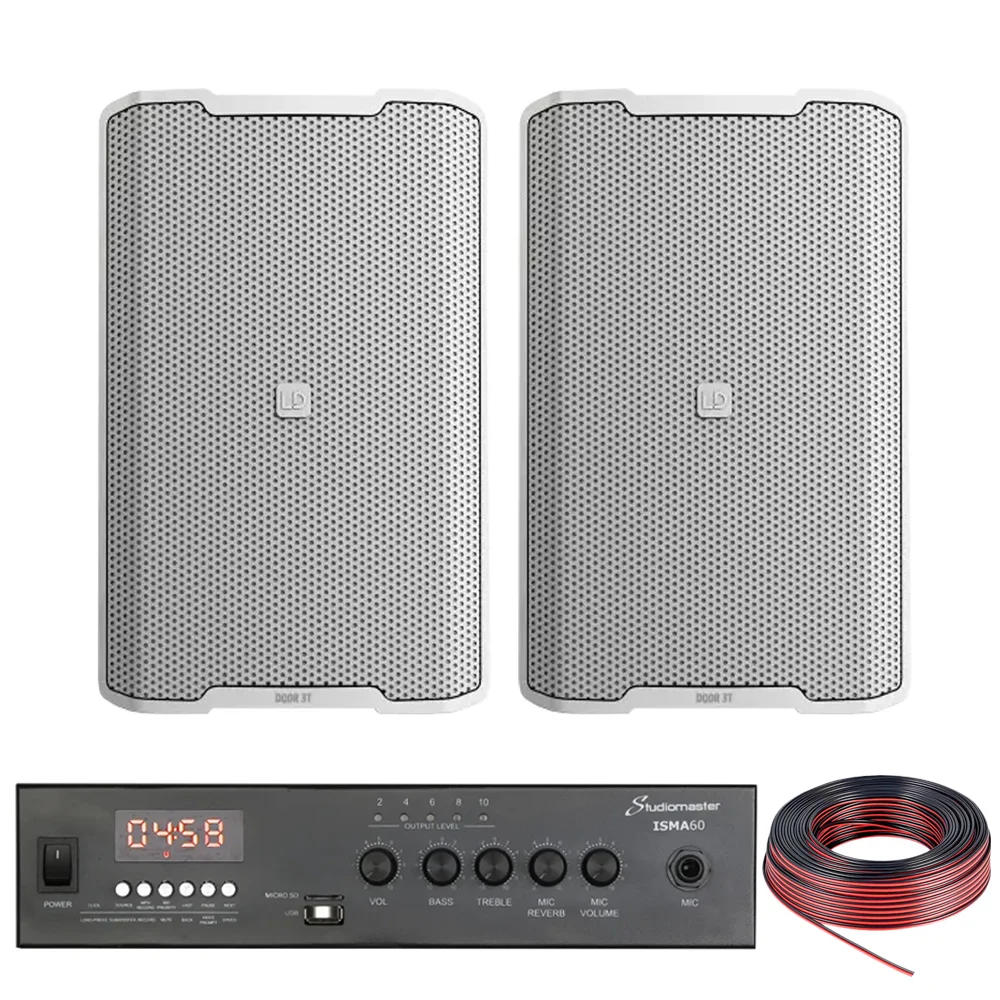 Pack Musica Funcional Parlantes LD Potencia Rollo Cables