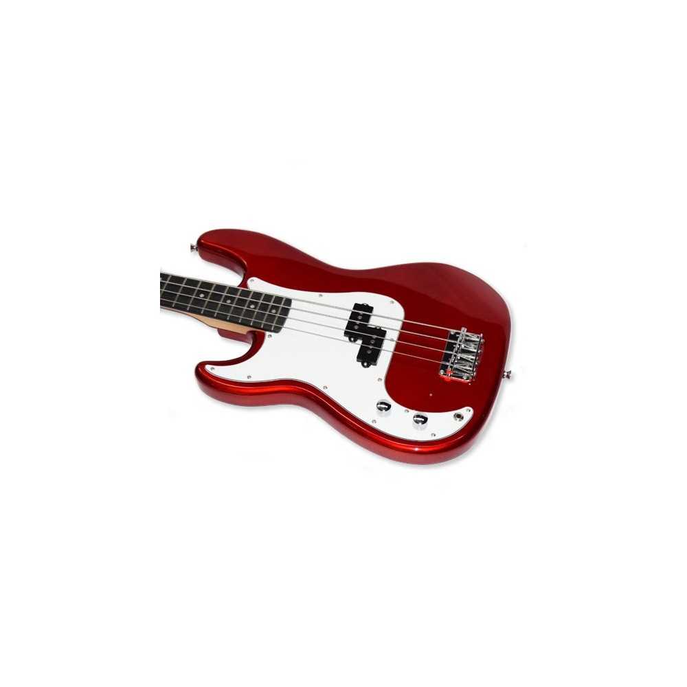 Bajo Eléctrico Zurdo Leonard Precision 4 Cuerdas Rojo Metálico OUTLET
