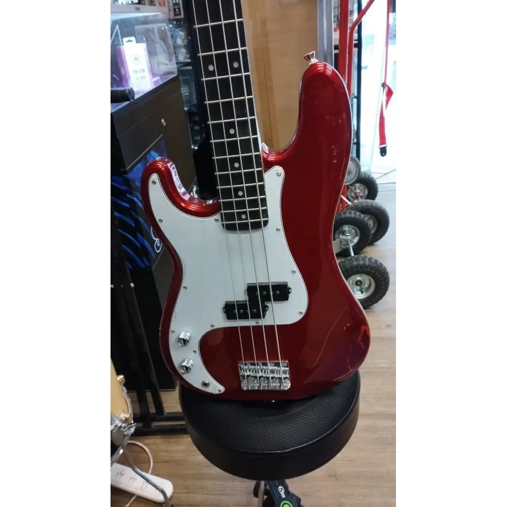 Bajo Eléctrico Zurdo Leonard Precision 4 Cuerdas Rojo Metálico OUTLET