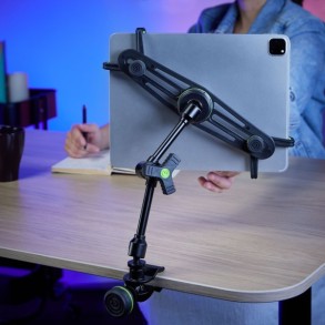 Soporte para tableta con VARI®-ARM Gravity MATH01B clamp de mesa o atril