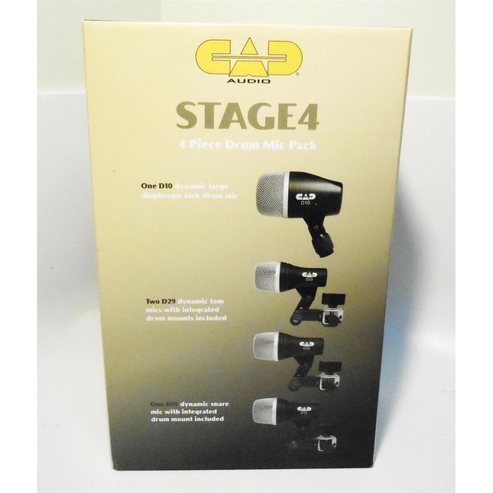 Paquete de micrófonos para batería de 4 piezas: (2) D29, D19 y D10 Cad STAGE4