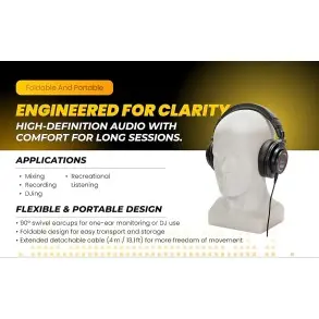 Auriculares de estudio cerrados Transductores de 50 mm Cad MH400