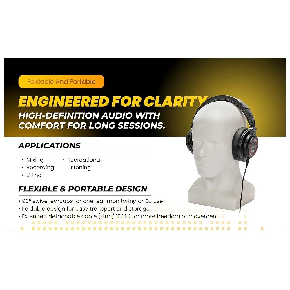 Auriculares de estudio cerrados Transductores de 50 mm Cad MH400