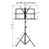 Atril Para Partituras Plegable 3 Tramos con funda Dline DATR-3T