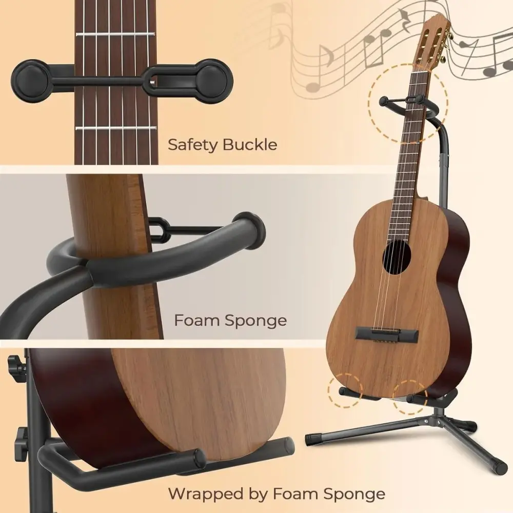 Soporte Guitarra o Bajo con cuello y traba Dline DSPGB