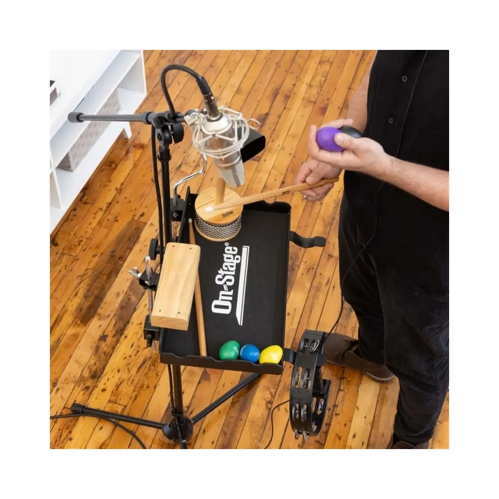 Bandeja de Percusión con clamp On Stage DPT4000 Incluye estuche de transporte