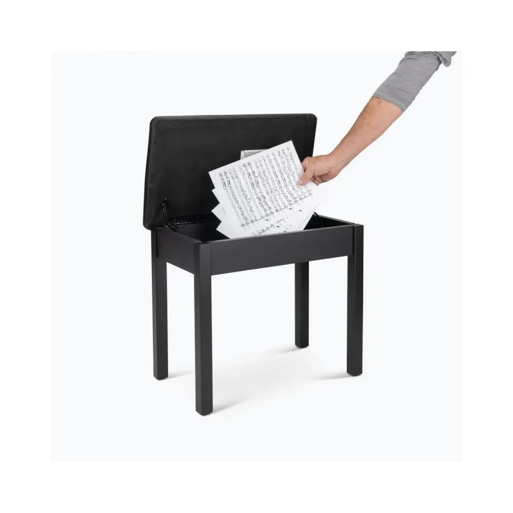 Taburete para piano o teclado On Stage KB8902B banqueta madera con Tapa
