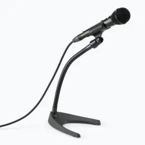 Soporte para micrófono de escritorio con cuello de ganso flexible On Stage DS6213 Base pesada