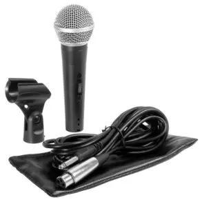Combo Microfono para voces con soporte On Stage MS7500 Incluye Funda + pipeta + Cable XLR