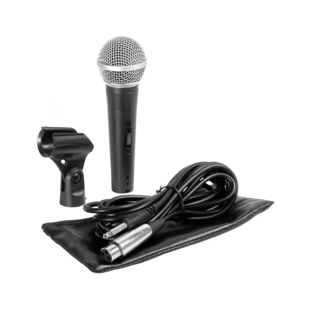 Combo Microfono para voces con soporte On Stage MS7500 Incluye Funda + pipeta + Cable XLR
