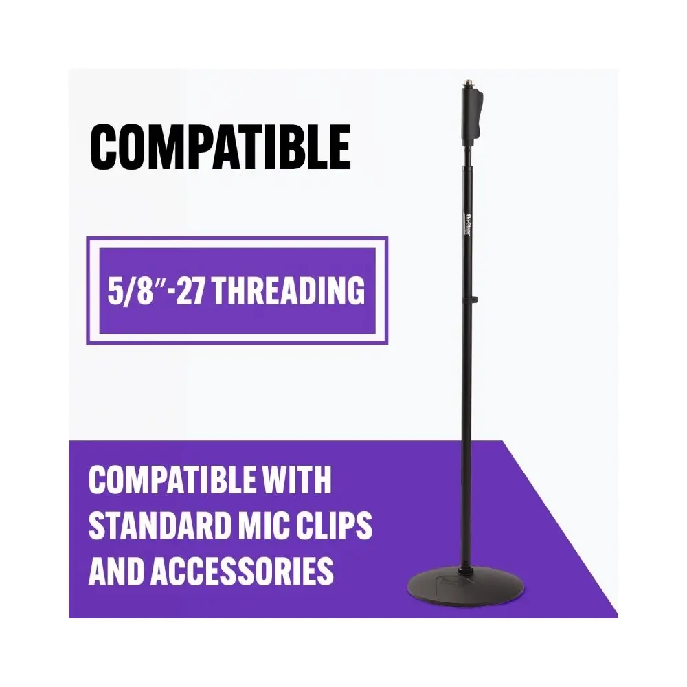 Soporte de microfono Recto con base redonda On Stage MS9510 con ajuste automatico