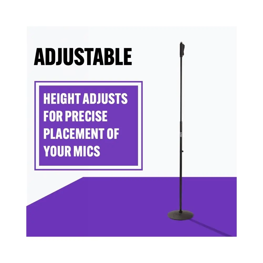 Soporte de microfono Recto con base redonda On Stage MS9510 con ajuste automatico