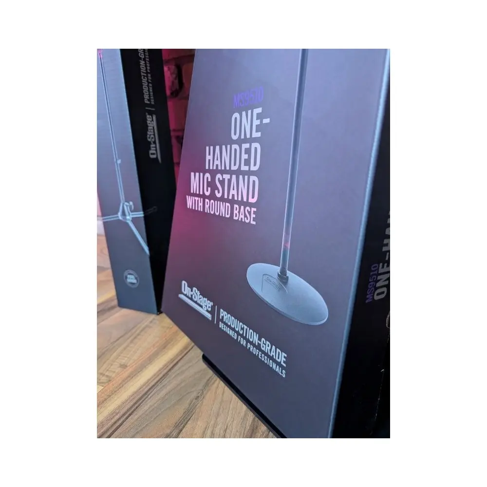 Soporte de microfono Recto con base redonda On Stage MS9510 con ajuste automatico