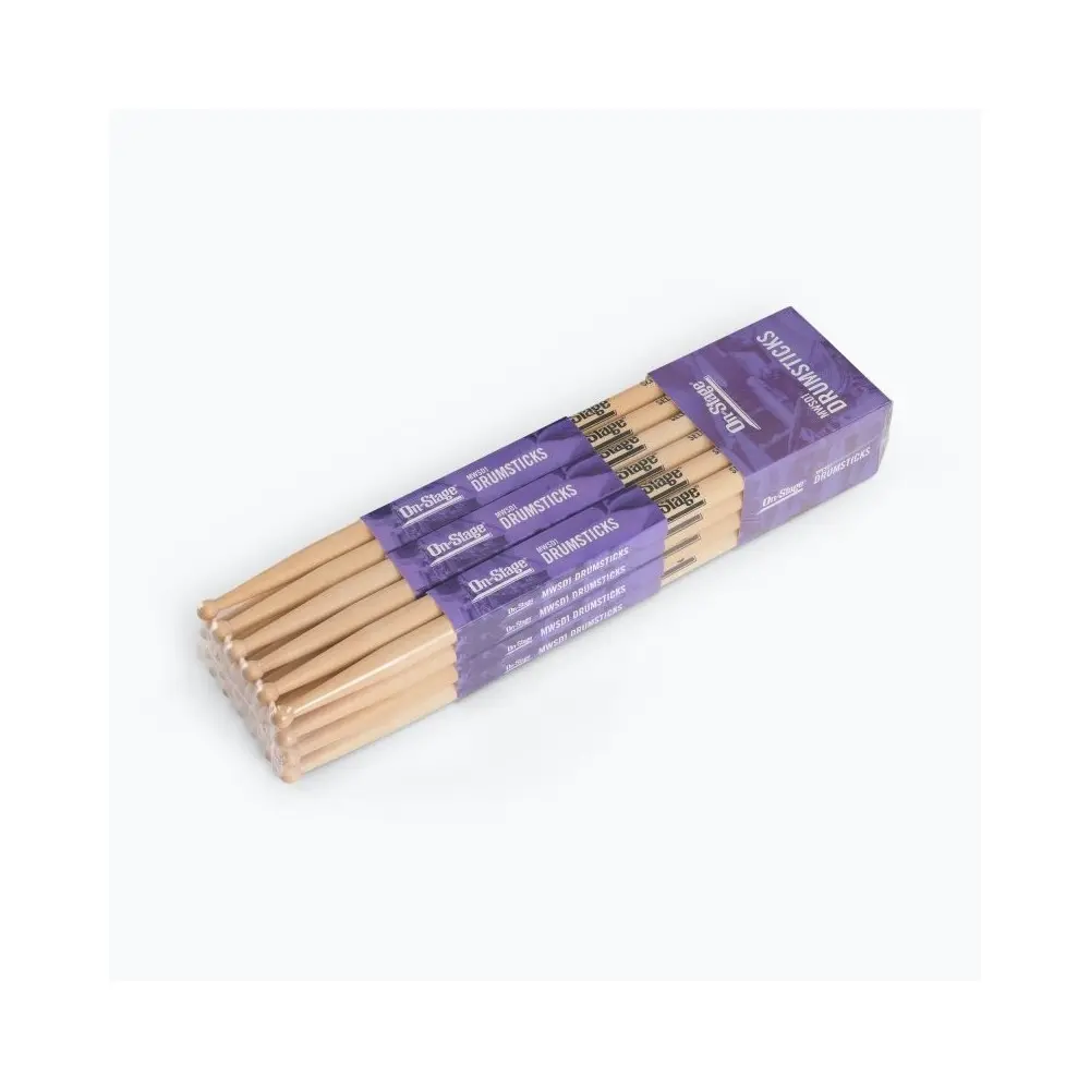 Palillos de Maple (SD1, punta redonda, 12 unidades) On Stage MWSD1