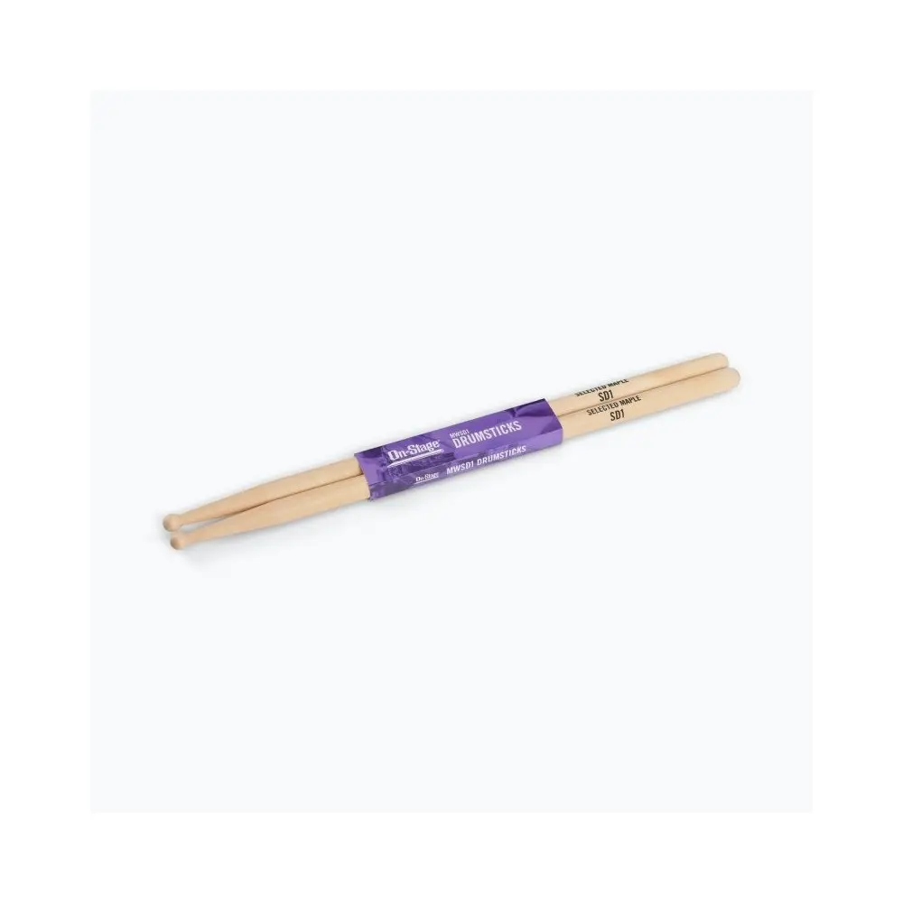 Palillos de Maple (SD1, punta redonda, 12 unidades) On Stage MWSD1