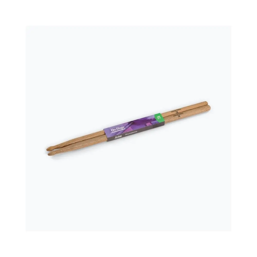 Palillos de Hickory (7A, punta de madera, 12 unidades) On Stage HW7A