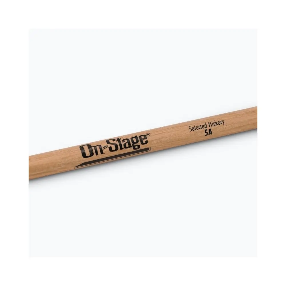 Pack X 12 Pares De Palillos para bateria 5A Hickory Punta de madera On Stage HW5A