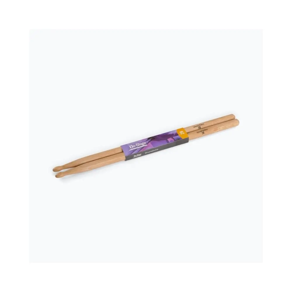 Pack X 12 Pares De Palillos para bateria 2B Hickory Punta de Madera On Stage HW2B