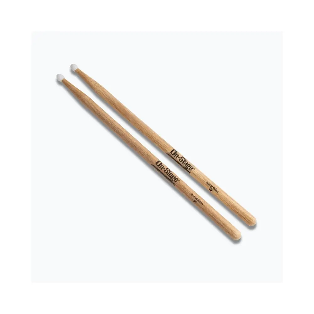 Palillos de Hickory (5B, punta de nailon, 12 unidades) On Stage HN5B