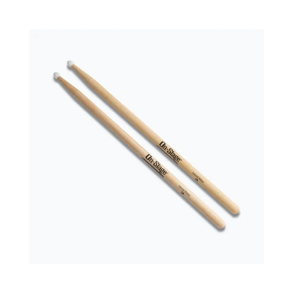 Palillos de Hickory (5A, punta de nailon, 12 unidades) On Stage HN5A