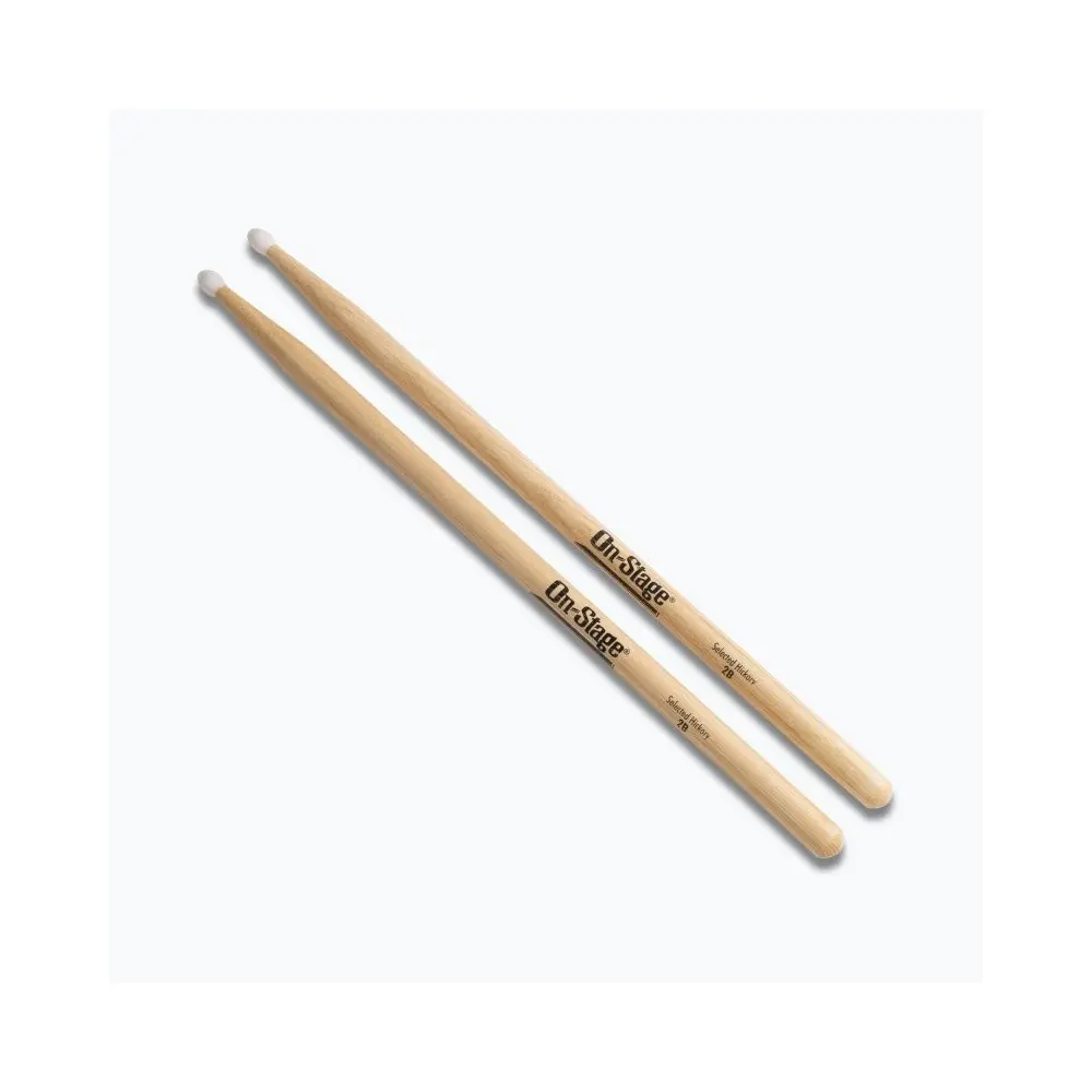 Palillos de Hickory (2B, punta de nailon, 12 unidades) On Stage HN2B