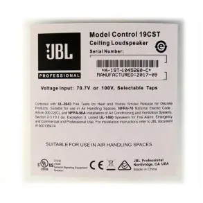 Subwoofer de Techo Jbl Control 19 C 75W 70-100v