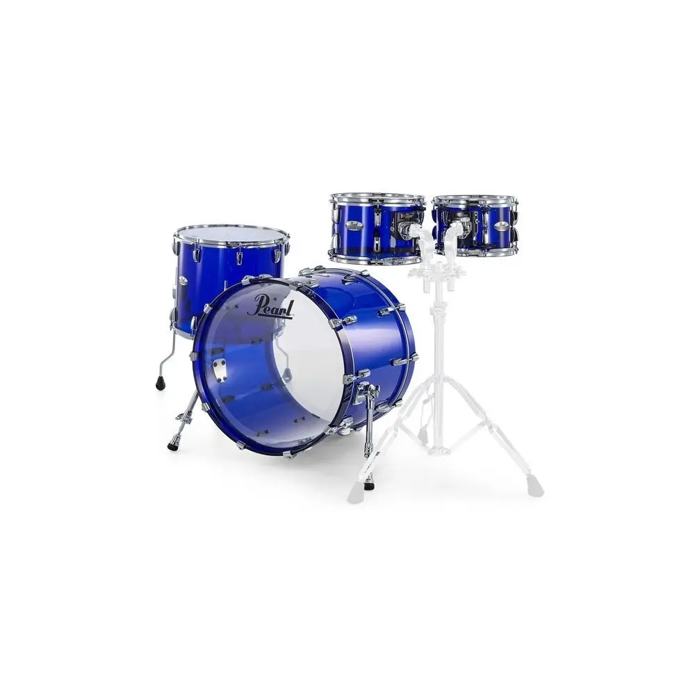 Bateria Acustica Pearl Crystal Beat Bombo 22 4 Cuerpos Acrilico Blue Sapphire