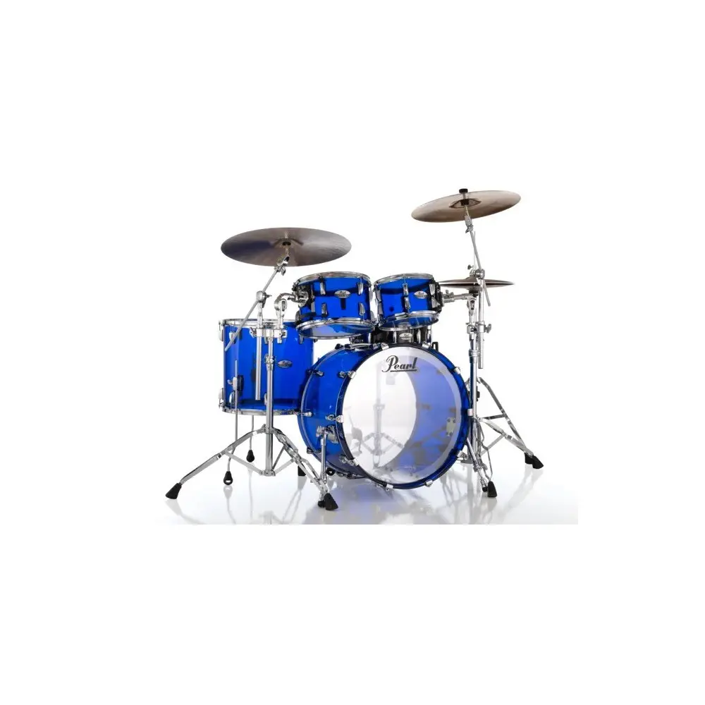 Bateria Acustica Pearl Crystal Beat Bombo 22 4 Cuerpos Acrilico Blue Sapphire