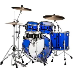 Bateria Acustica Pearl Crystal Beat Bombo 22 4 Cuerpos Acrilico Blue Sapphire