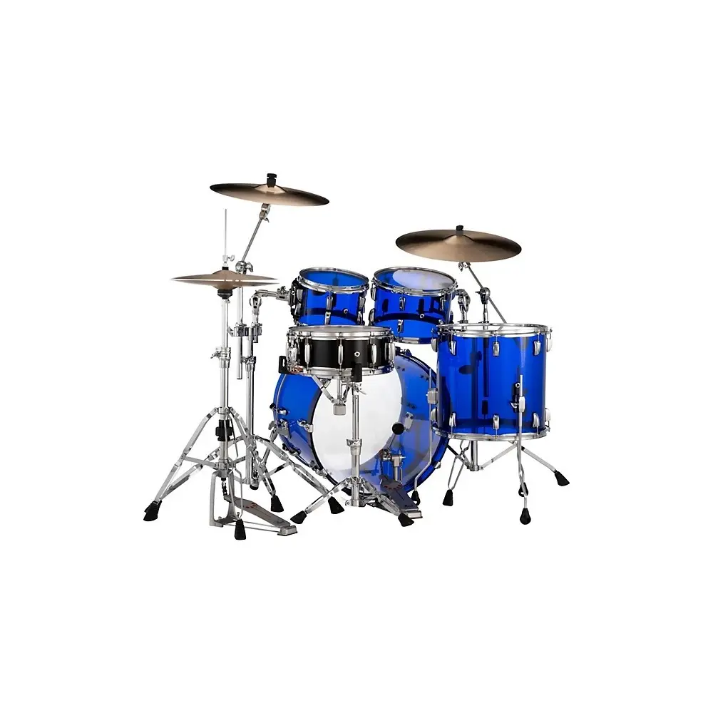 Bateria Acustica Pearl Crystal Beat Bombo 22 4 Cuerpos Acrilico Blue Sapphire