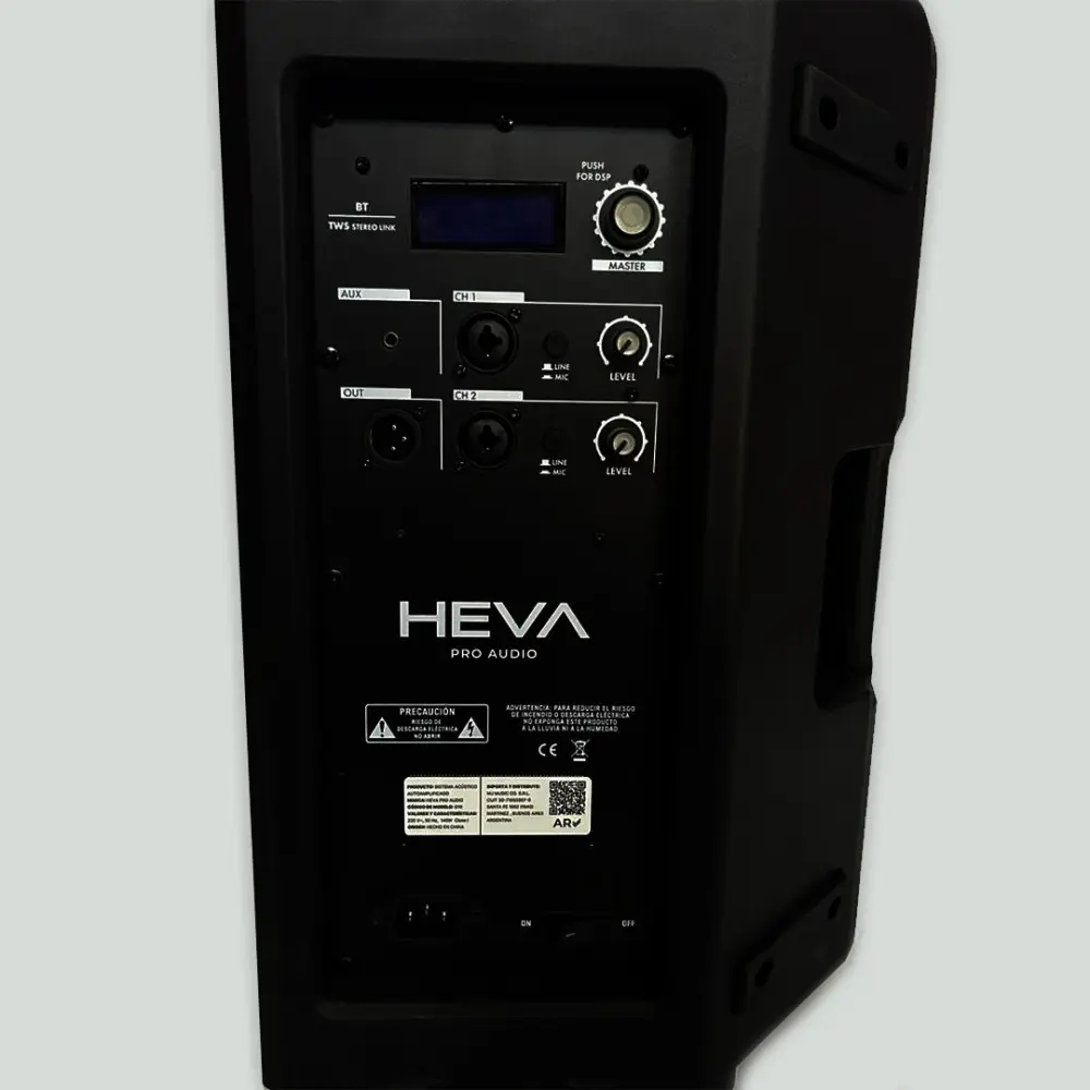 Bafle Activo 10" con Bluetooth DSP LCD Heva Pro Audio D10