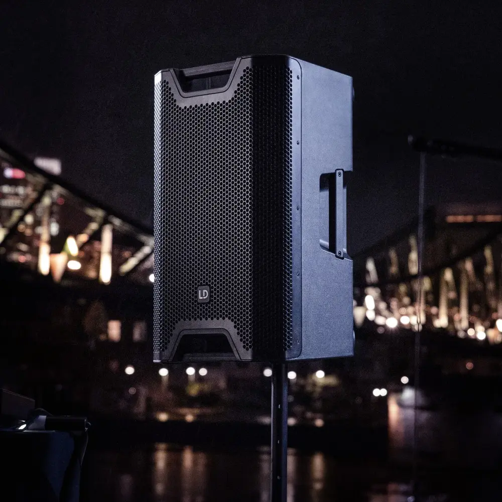 Sistema PA 2 Bafles 12" LD Systems ICOA Mixer Yamaha Soportes y Cables Adam