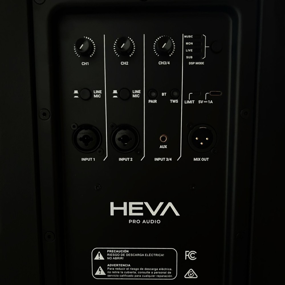 Bafle Activo 15" 280W con Bluetooth Heva Pro Audio C15