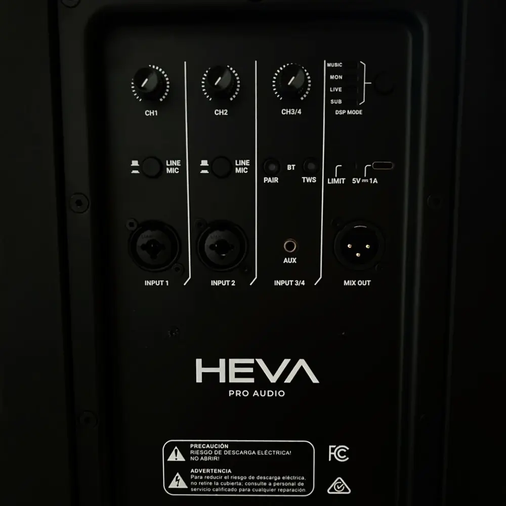Bafle Activo 15" 280W con Bluetooth Heva Pro Audio C15