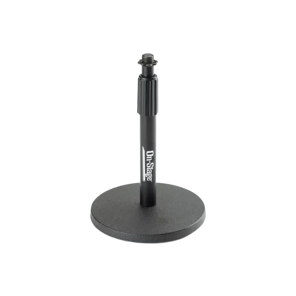 Soporte de micrófono para escritorio ajustable On Stage DS7200B con base redonda