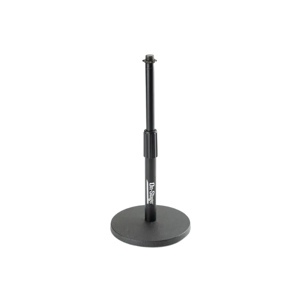 Soporte de micrófono para escritorio ajustable On Stage DS7200B con base redonda
