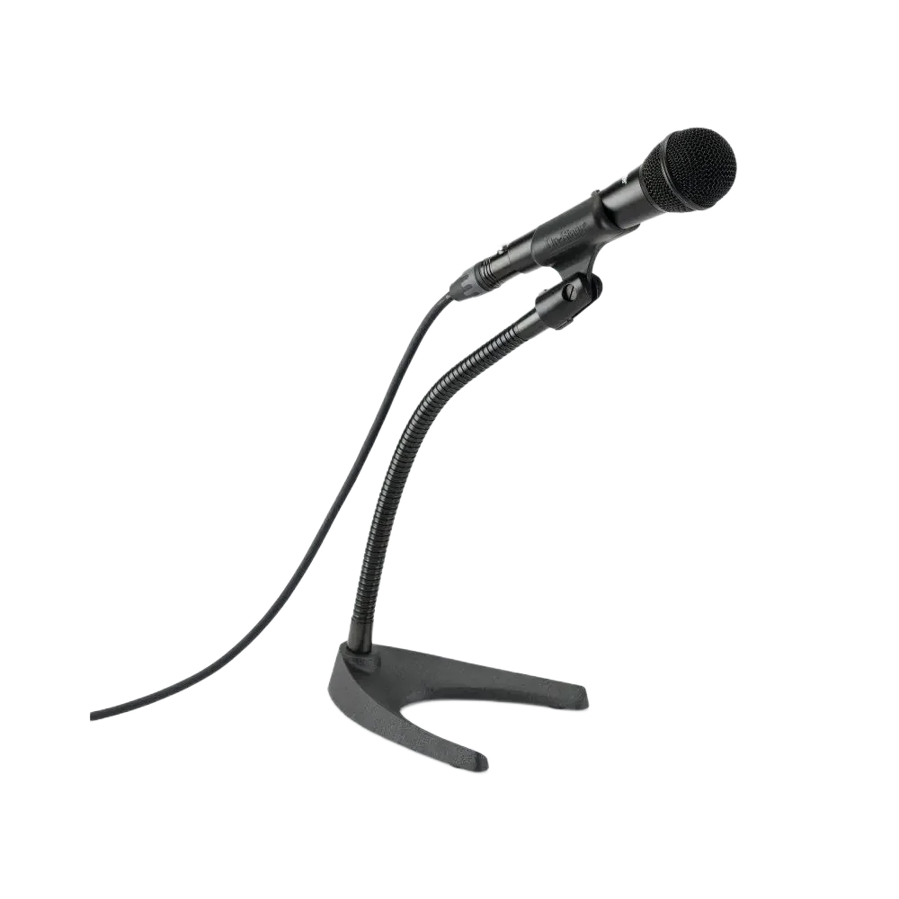 Soporte para micrófono de escritorio con cuello de ganso flexible On Stage DS6213 Base pesada