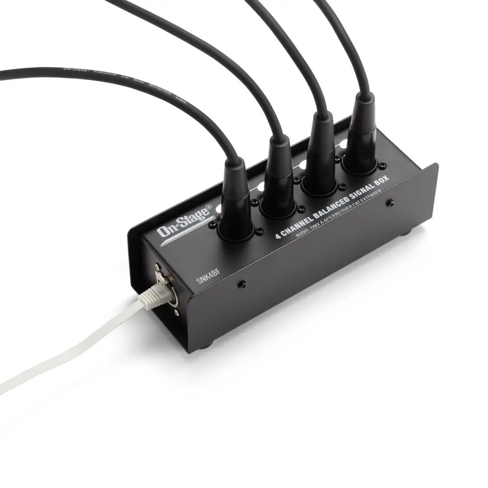 Caja de 4 Canales Ethernet Macho On-Stage OSPRO-SNK4BF