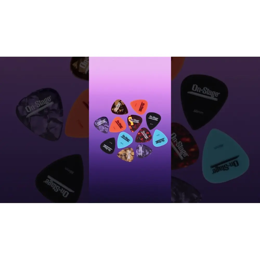 Púas de guitarra ligeras y medianas On-Stage GP12LM