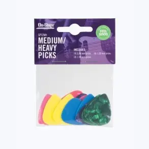 Púas de guitarra medianas y pesadas On-Stage GP12MH