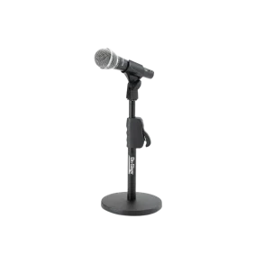 Soporte de Micrófono para Escritorio con Ajuste Rápido On Stage DS7200QRB base redonda