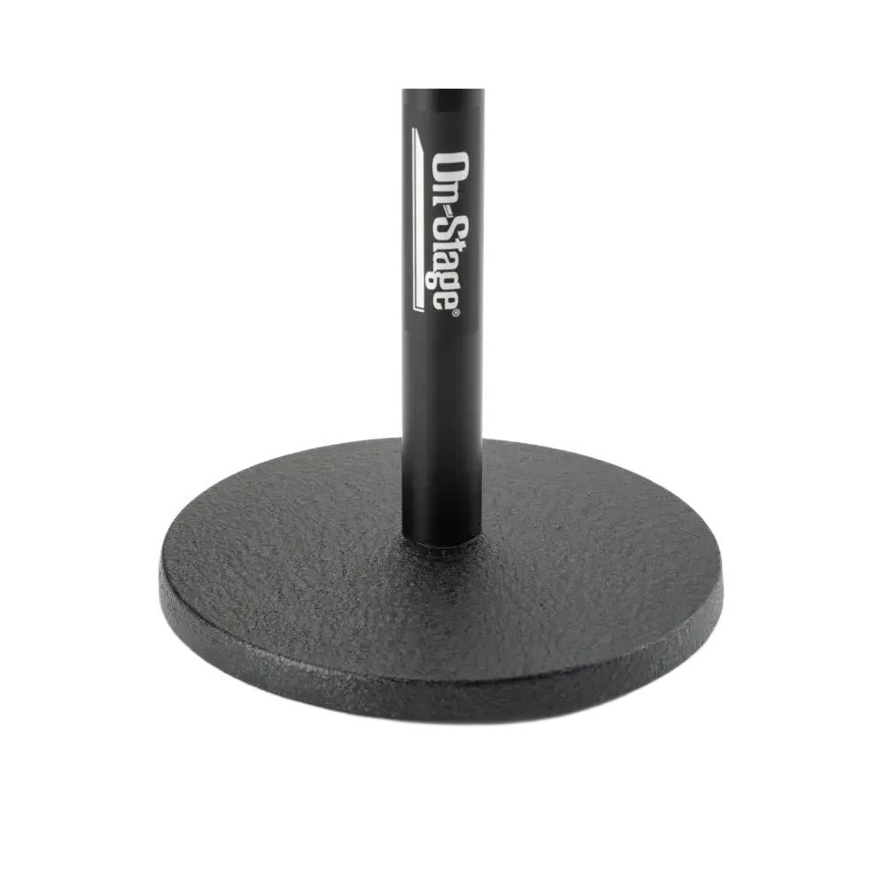 Soporte de Micrófono para Escritorio con Ajuste Rápido On Stage DS7200QRB base redonda