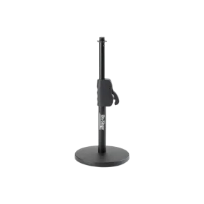 Soporte de Micrófono para Escritorio con Ajuste Rápido On Stage DS7200QRB base redonda