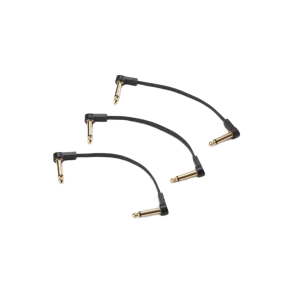 Pack Cables interpedal x 3 15 Cm Flat Patch Plug Plug Angular On Stage OSPRO-FPC-3
