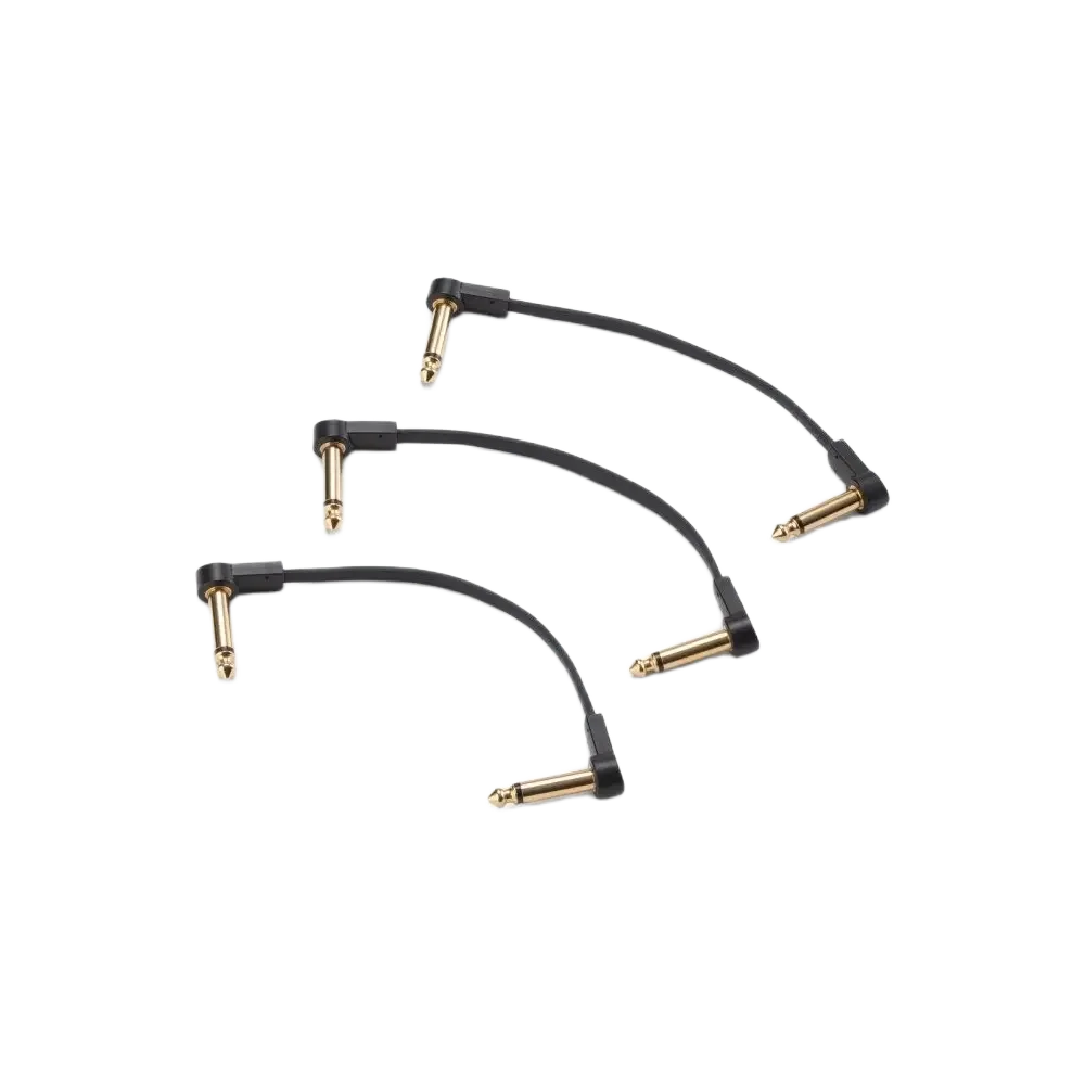 Pack Cables interpedal x 3 15 Cm Flat Patch Plug Plug Angular On Stage OSPRO-FPC-3