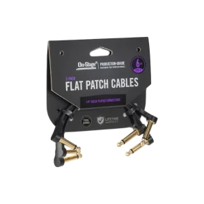 Pack Cables interpedal x 3 15 Cm Flat Patch Plug Plug Angular On Stage OSPRO-FPC-3