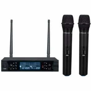Micrófono inalámbrico Ross mu-626 UHF Doble de Mano + Estuche
