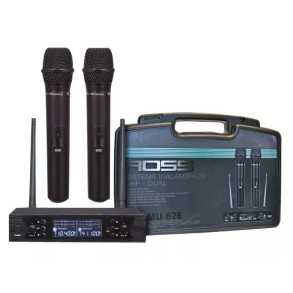 Micrófono inalámbrico Ross mu-626 UHF Doble de Mano + Estuche